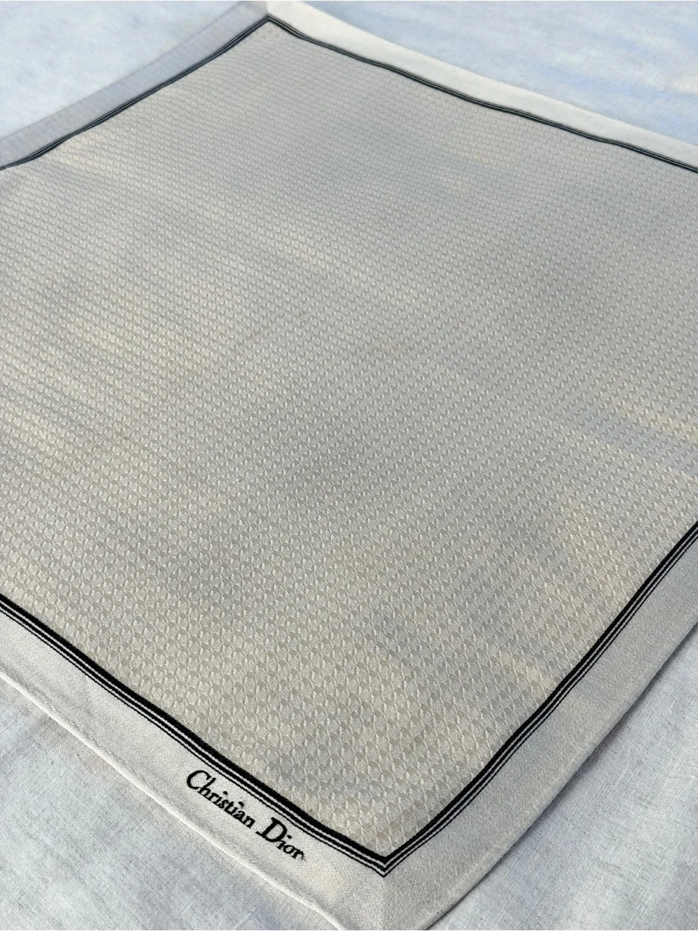 Vintage Christian Dior Textured Cotton Head Scarf Bandana Made in Japan